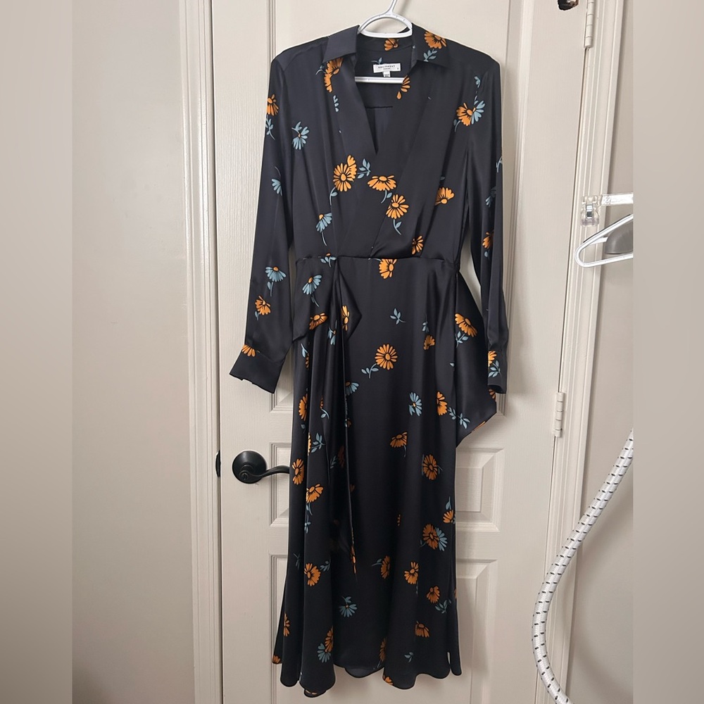 Equipment Vivienne Print Faux Wrap Silk Dress, Size 2